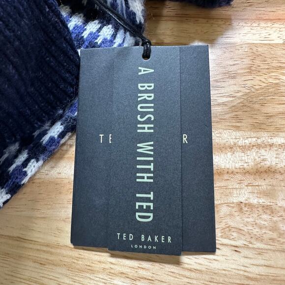 Ted Baker NWT Navy Blue Riber Roll Neck Wool Jumper Turtleneck Sweater Sz 6 XXL - Picture 5 of 10